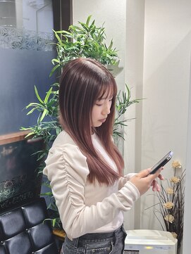 庵 ヘアー(hair) ピンクベージュ×バレイヤージュ(永井)