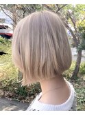 切りぱなしボブ#ダブルカラー#ミルクティーベージュ#豊橋#豊川