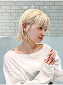大人ミニボブフェイスレイヤー切りっぱなしボブ丸顔K20250403