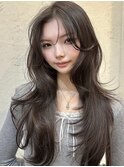 韓国風/レイヤー/小顔/前髪カット/髪質改善/グレージュ/透明感