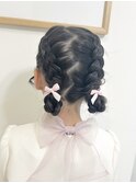 ツインお団子ヘア