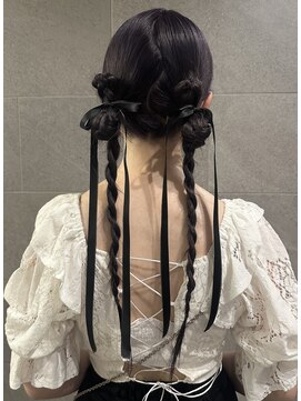 ヘアメイク カン プラスエフ(HAIR MAKE KANN+f) リボンツインアレンジ