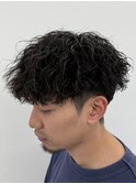 ツーブロックＶマッシュ/縦落ちパーマ/くせ毛/名古屋メンズヘア