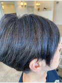白髪ぼかし/ブルーブラック