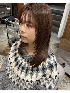 ノラ ヘアーサロン(NORA HAIR SALON) 【ERI】顔まわりレイヤーカットツヤ髪透明感カラーモカベージュ