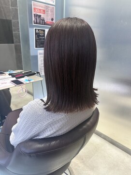 ファースト 東仙台店(first) ピンクブラウン・ミディアム・きりっぱなし