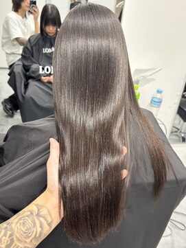 ロムーク 表参道(LOMKH) 秋の小顔レイヤーカット髪質改善シールエクステココアブラウン