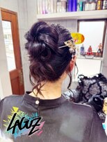 ラグズ 茅ヶ崎(LAGUZ)&nbsp;【ヘアセット】和モダンまとめ髪×金飾りヘアアレンジ