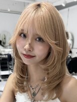 ヨロ 上野(YOLO)&nbsp;韓国風ミルクティーハッシュカットレイヤーカットブリーチ