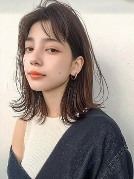 オンク 新宿(onk) 黒髪/グレーベージュ/レイヤーロング/前髪パーマ[新宿駅]