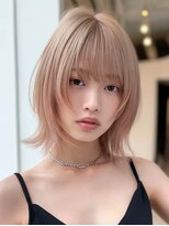ロッソ 大橋店(Rosso)&nbsp;ピンクベージュの軽やかウルフ【大橋】