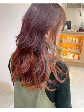 コハク(COHAKU) インナーカラー　アプリコットオレンジ