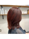 レッドブラウン×レイヤースタイル