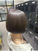 ワンレンボブ前下がりショート内巻きワンカール鎖骨ミディアム