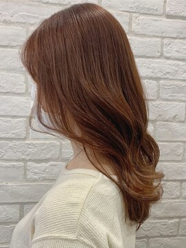 ガーデンヨコハマエスト(GARDEN YOKOHAMA est) オレンジレッドブラウン似合わせカットイメチェンフルバング