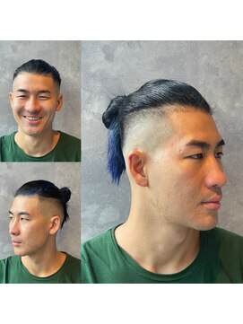メグロバーバーショップロッポンギ 目黒六(MEGURO BARBER SHOP 6PPONGI) マンバンフェード×メッシュカラー