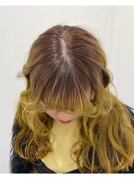 ジーナ オモテサンドウ(XENA) ルーツカラー×デザインカラー×イエローカラー