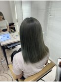 オリーブベージュレイヤーカットデザインカラー夏所沢ブリーチ