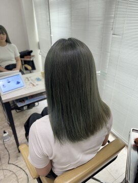 アジールヘア 所沢プロペ通り店(agir hair) オリーブベージュレイヤーカットデザインカラー夏所沢ブリーチ