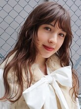セシルへアー 福岡天神店(Cecil hair) ロングヘア/パーマ/ウェーブ/ゆるふわ/前髪あり/コテ巻き風