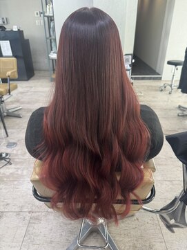 アジールヘア 所沢プロペ通り店(agir hair) グラデーションカシスピンクメルティカラーケアブリーチ所沢