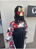 女性らしいハーフアップスタイル＋はかまの着付け