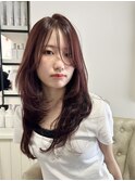 ラベンダーカラーとロングレイヤー