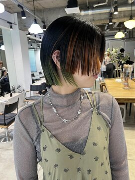 キャロルガーデンズ ボコカ 表参道(Carroll Gardens bococa) 【kacho】デザインカラー　ステップカット　裾カラー