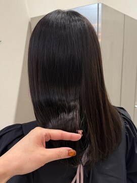 地毛風カラー暗髪髪質改善水素カラー×小野ふゆり