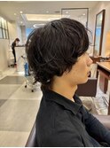 メンズウルフ×癖毛風パーマ