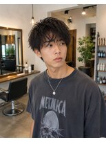 MEN's Baguz MEN'Sカット/ MEN'Sパーマ/ MEN'Sカラー 濡れ感束感メンズマッシュ韓国風シャドウパーマ
