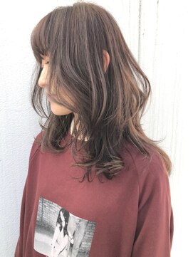 アルバム 銀座(ALBUM GINZA) スモーキーグレージュハイライト_フリンジウェーブ_ba277361