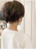 福山　美容室 イルミナカラー パーマショートヘア人気キャアリー