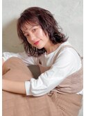 ミントグリーンホワイティアッシュ×ウルフボブ×くせ毛ショート