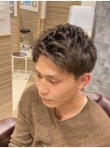 爽やか束感アップバングツーブロ大人カッコいい