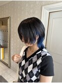 ウルフカット×ブルーインナー
