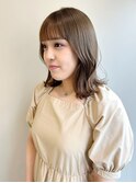 斜めバング/グレージュカラー/シルキーベージュ/自由が丘
