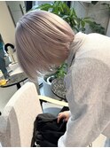 ミルクティーベージュダブルカラーインナーカラーショートボブ