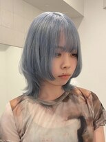 ラフ 立川(Laff)&nbsp;ペールブルー/水色カラー/ケアブリーチ/ダブルカラー/ハイトーン