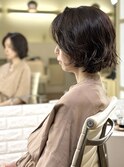 切りっぱなしボブ＋ニュアンスパーマ＋生コラーゲンTR