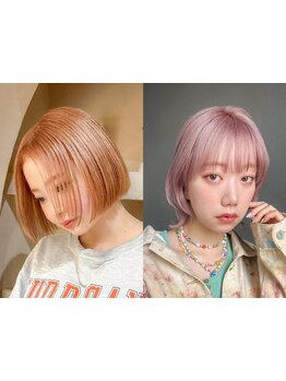流行のタッセルボブ・切りっぱなしボブに相性のいいダブルカラーをご提案*[横浜西口/ケアブリーチカラー]