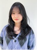ネビージュ黒髪透明感カラーウルフレイヤーロング_ba498311