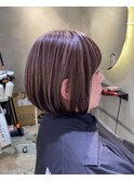 脱白髪染めショートボブ