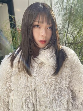 ノラギンザユー(NORA GINZA/U) 顔まわりカット顔まわりレイヤーカットオリーブベージュ