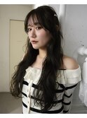 オリーブブラウンブリーチなしダブルカラーロング