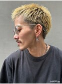 【aRietta大森】ハイトーン/スパイキーショート/金髪ショート