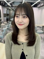 髪質改善カラー　バイカルテ　オリーブベージュ　レイヤーカット