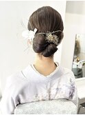 リボン型お団子ヘア