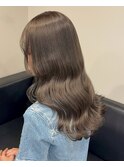 16589黒髪ココアグレージュチョコレートブラウンハッシュカット
