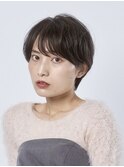 耳掛けショート×パーマ